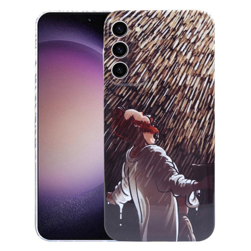 Precise Hole Oil Painting Pattern PC Phone Case for Samsung Galaxy S23 5G - Rain