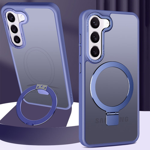 Skin Feel MagSafe Magnetic Holder Phone Case for Samsung Galaxy S23+ 5G - Sierra Blue