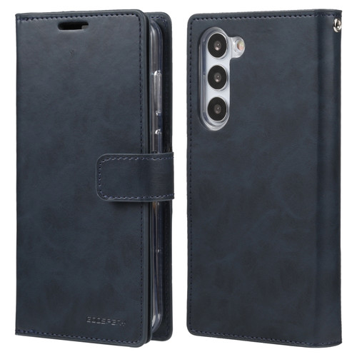 GOOSPERY MANSOOR DIARY 9 Card Slots Leather Phone Case for Samsung Galaxy S23+ 5G - Dark Blue