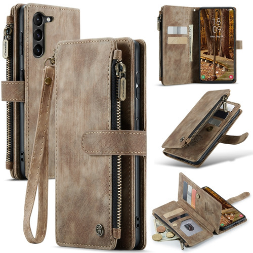 CaseMe C30 Multifunctional Leather Phone Case for Samsung Galaxy S23+ 5G - Brown