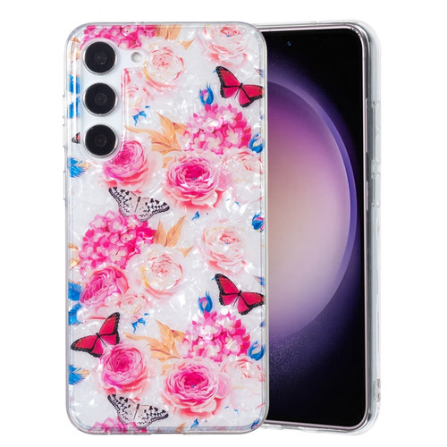 IMD Shell Pattern TPU Phone Case for Samsung Galaxy S23+ 5G - Butterfly Flower