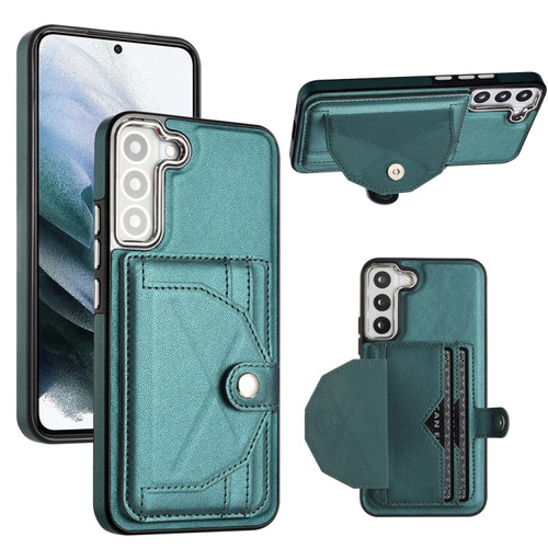 Samsung Galaxy S23+ Shockproof Leather Phone Case with Card Holder for Samsung Galaxy S23+ 5G - Green
