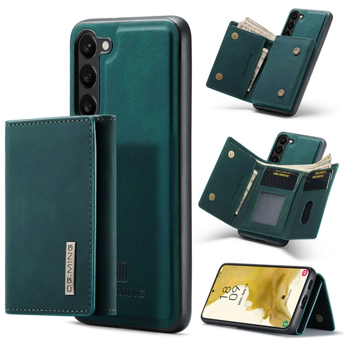 DG.MING M1 Series 3-Fold Multi Card Wallet Phone Case for Samsung Galaxy S23+ 5G - Green