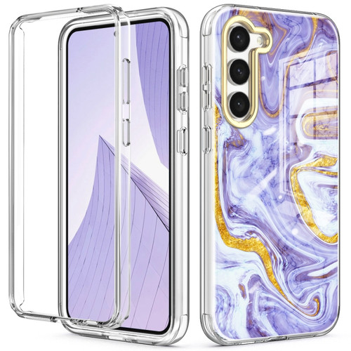 360 Full Body Painted Phone Case for Samsung Galaxy S23+ 5G - Marble L14