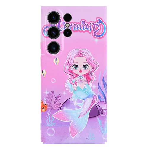 Samsung Galaxy S23 Ultra 5G Stereo Vision Pattern PC Phone Case for Samsung Galaxy S23+ 5G - Pink Mermaid