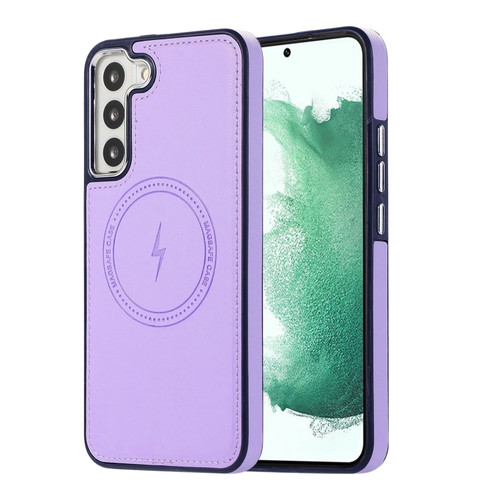 Side Leather Magsafe Phone Case for Samsung Galaxy S23+ 5G - Light Purple