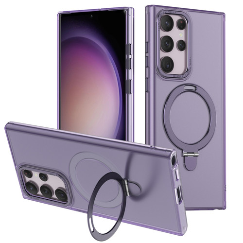 LK 3 in 1 MagSafe Magnetic Holder Phone Case for Samsung Galaxy S23 Ultra 5G - Purple