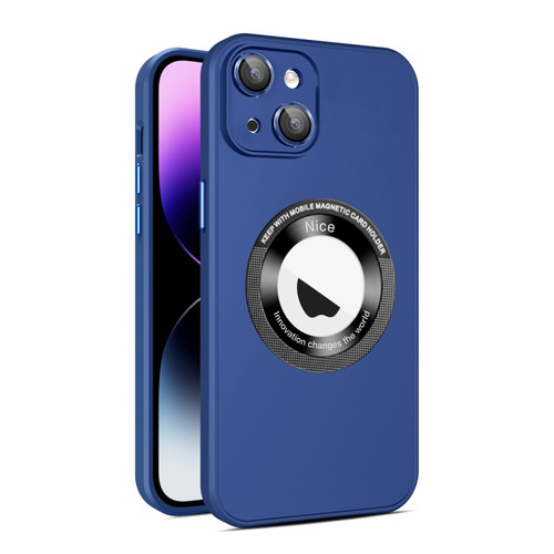 Eagle Eye Lens CD Texture MagSafe Magnifier Phone Case for iPhone 14 - Royal Blue