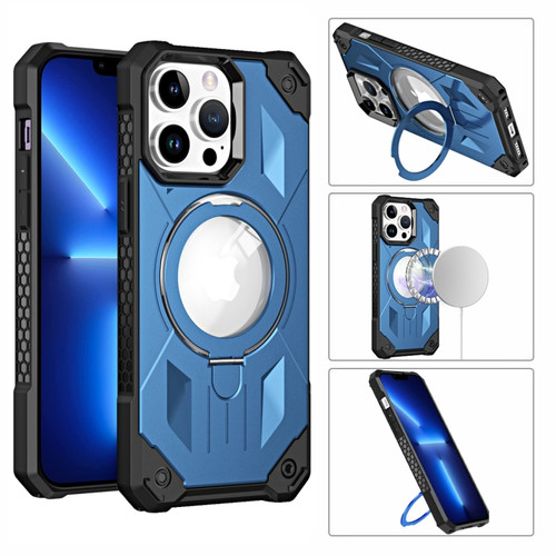 MagSafe Magnetic Holder Phone Case for iPhone 14 - Dark Blue