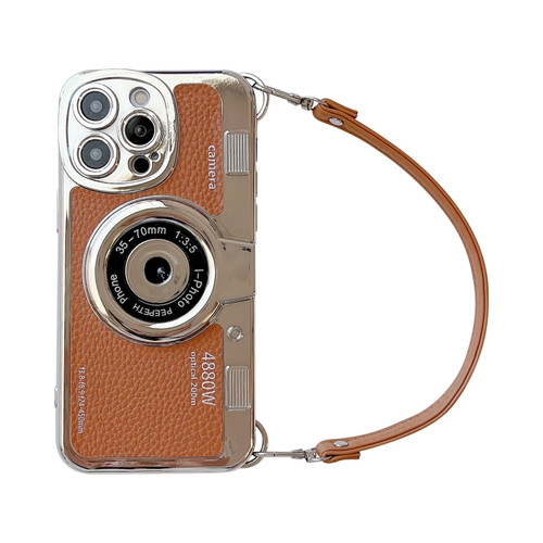 Camera Style Phone Case for iPhone 14 - Brown