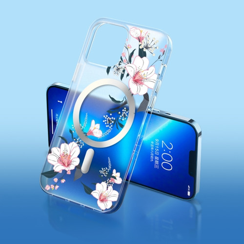 Flower Frosted MagSafe Phone Case for iPhone 14 - Lily