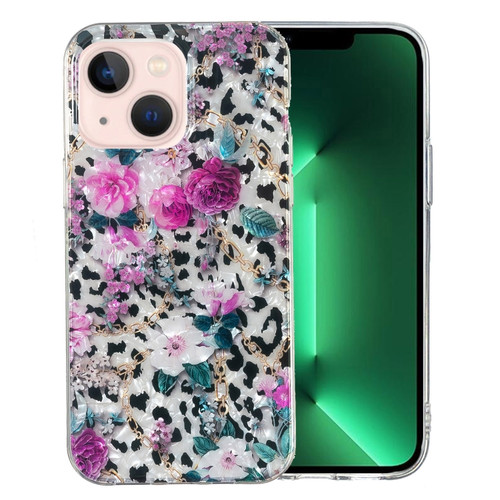 IMD Shell Pattern TPU Phone Case for iPhone 14 - Leopard Flower