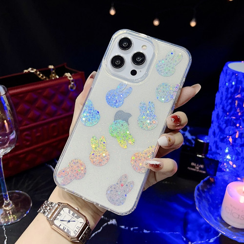 Little Star Series Glitter Powder TPU Phone Case for iPhone 14 - Little Rabbit