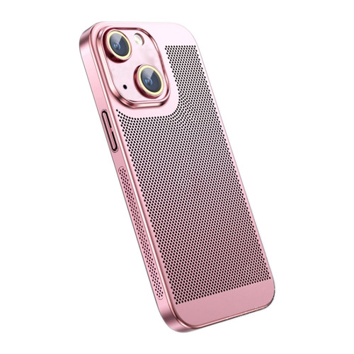 Ice Sense Heat Dissipation Electroplating PC Phone Case for iPhone 14 - Rose Gold