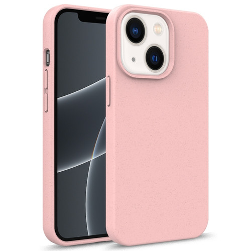 Starry Series Shockproof Straw Material + TPU Protective Phone Case for iPhone 14 - Pink