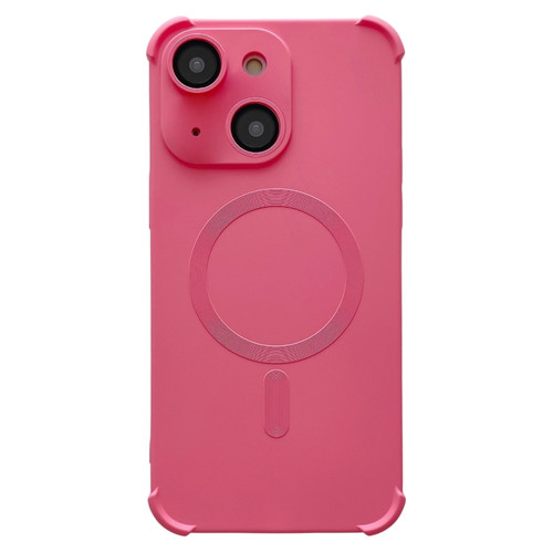 Four-corner Shockproof Skin Feel MagSafe Magnetic Phone Case for iPhone 14 - Pink