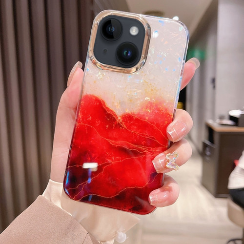 Colorful Crystal Ripple TPU Phone Case for iPhone 14 - Red