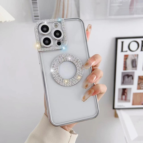 Electroplated Diamond Phone Case for iPhone 14 - Silver