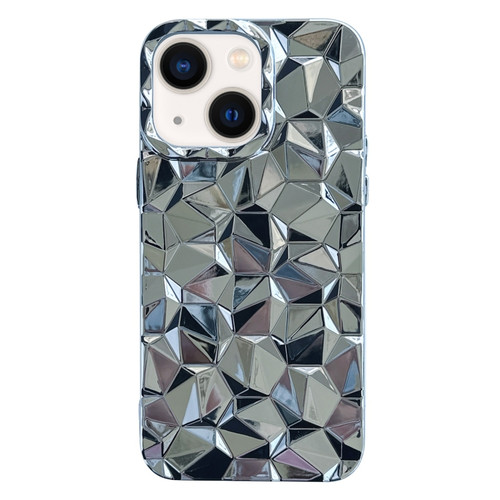 Electroplating Honeycomb Edged TPU Phone Case for iPhone 14 - Silver