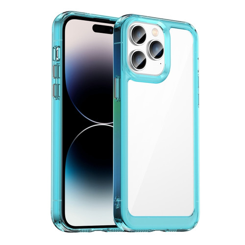 Colorful Series Acrylic + TPU Phone Case for iPhone 14 Pro Max - Transparent Blue