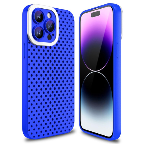 Hollow Heat Dissipation TPU Phone Case for iPhone 14 Pro Max - Blue