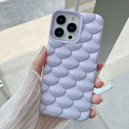 3D Scale Style TPU Phone Case for iPhone 14 Pro Max - Light Purple