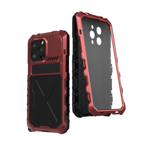 R-JUST Life Waterproof Dustproof Shockproof Phone Case for iPhone 14 Pro Max - Red