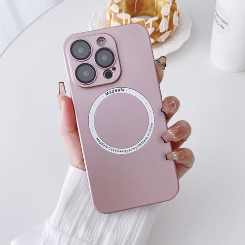 Magsafe Magnetic PC Shockproof Phone Case With Camera Lens for iPhone 14 Plus - Rose Gold