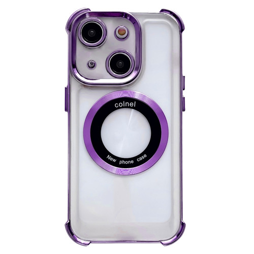 6D Electroplating Armor Magsafe Phone Case for iPhone 14 Plus - Purple