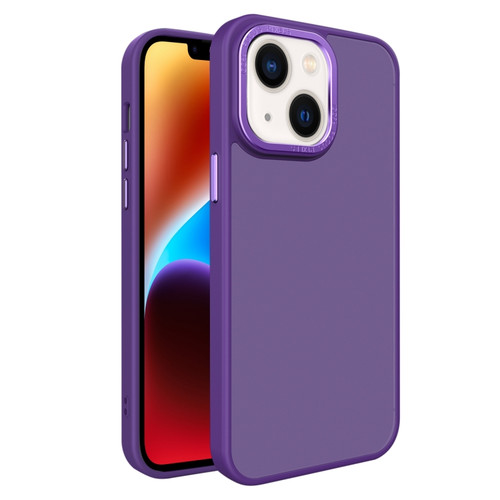 All-inclusive TPU Edge Acrylic Back Phone Case for iPhone 14 Plus - Deep Purple