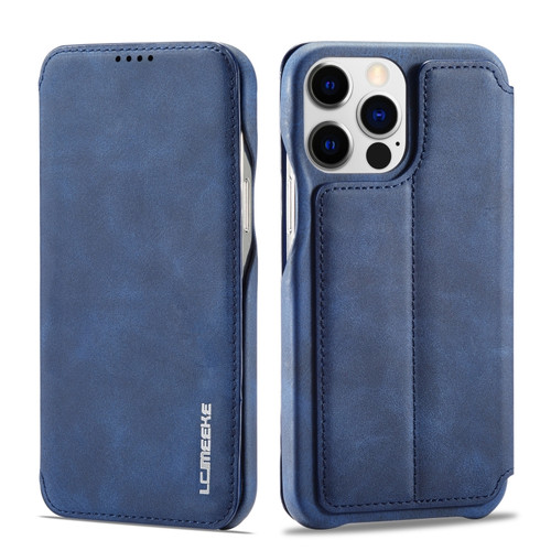 LC.IMEEKE Hon Ancient Series Flip Leather Phone Case for iPhone 14 Pro - Blue