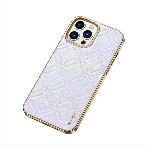 SULADA Cooljas Series TPU Sheepskin Texture Phone Protective Case for iPhone 14 Pro - Bright Silver