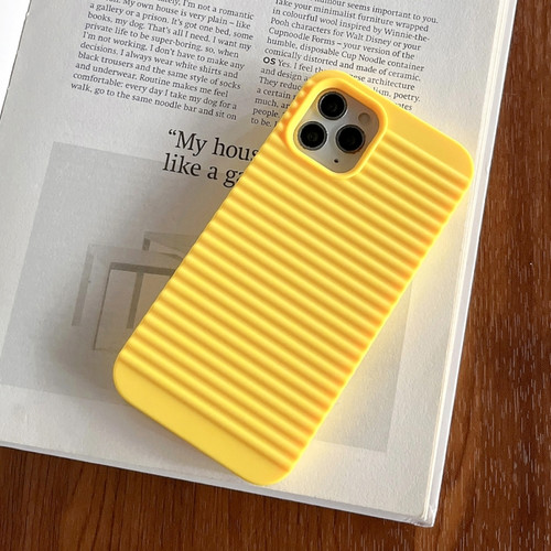 Stripe Pattern Cooling TPU Phone Case for iPhone 14 Pro - Yellow