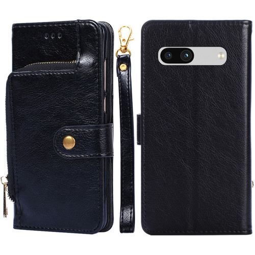 Zipper Bag Leather Phone Case for Google Pixel 7a - Black