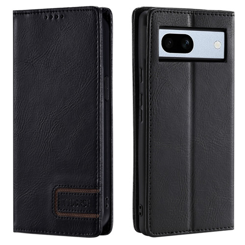 TTUDRCH RFID Retro Texture Leather Phone Case for Google Pixel 7a - Black