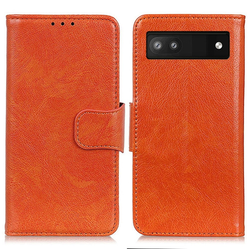 Nappa Texture Leather Phone Case for Google Pixel 7a - Orange