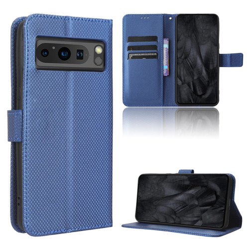 Diamond Texture Leather Phone Case for Google Pixel 8 Pro - Blue