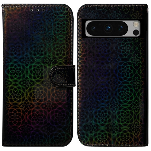 Colorful Magnetic Buckle Leather Phone Case for Google Pixel 8 Pro - Black