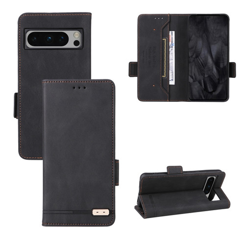 Magnetic Clasp Leather Phone Case for Google Pixel 8 Pro - Black