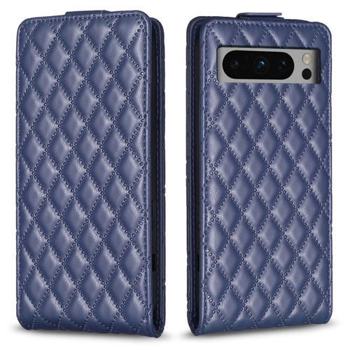 Diamond Lattice Vertical Flip Leather Phone Case for Google Pixel 8 Pro - Blue