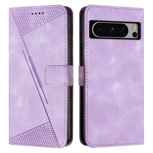 Dream Triangle Leather Phone Case with Lanyard for Google Pixel 8 Pro - Purple