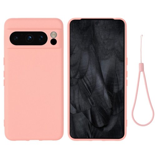 Pure Color Liquid Silicone Shockproof Phone Case for Google Pixel 8 Pro - Pink