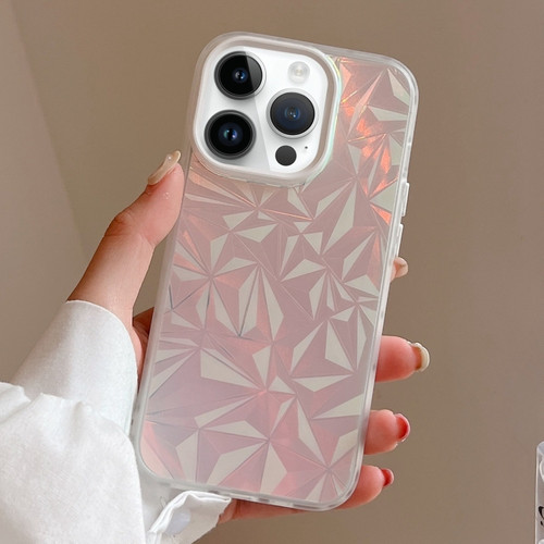 Laser Diamond Pattern Frosted Phone Casefor iPhone 13 Pro Max - White