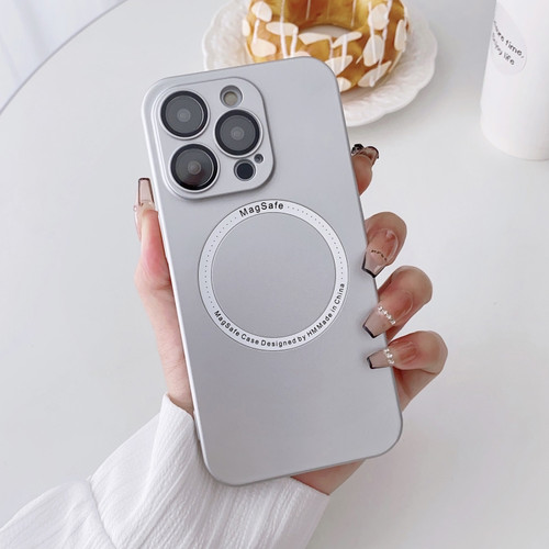 Magsafe Magnetic PC Shockproof Phone Case With Camera Lensfor iPhone 13 Pro Max - Silver