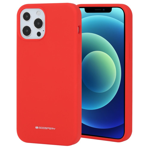 GOOSPERY SILICONE Solid Color Soft Liquid Silicone Shockproof Soft TPU Case for iPhone 13 Pro Max - Red