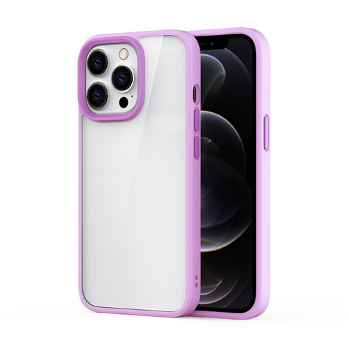 Ming Shield Hybrid Frosted Transparent PC + TPU Scratchproof Shockproof Case for iPhone 13 Pro Max - Purple
