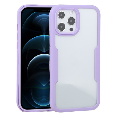 Acrylic + TPU 360 Degrees Full Coverage Shockproof Protective Case for iPhone 13 Pro Max - Purple