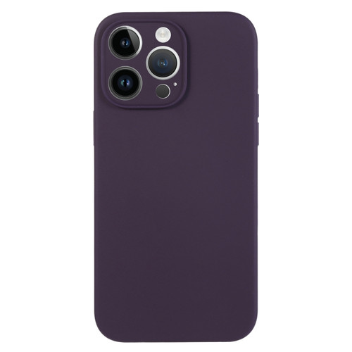 Pure Color Liquid Silicone Fine Pore Phone Casefor iPhone 13 Pro Max - Berry Purple