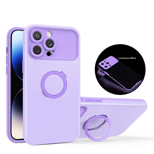 Luminous Series Ring Holder Phone Casefor iPhone 13 Pro Max - Purple