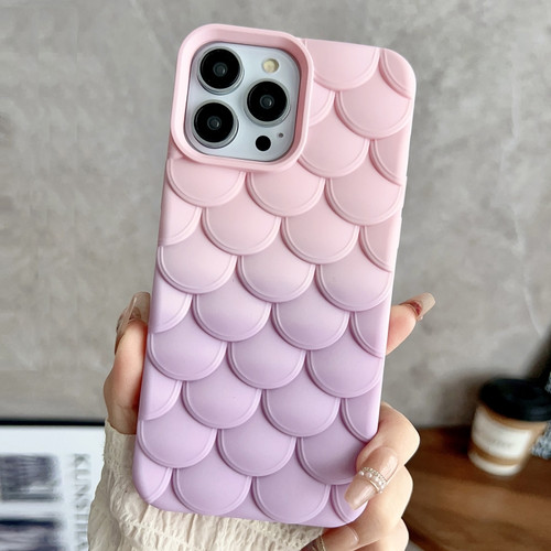 Gradient Mermaid Scale Skin Feel Phone Casefor iPhone 13 Pro Max - Purple Pink